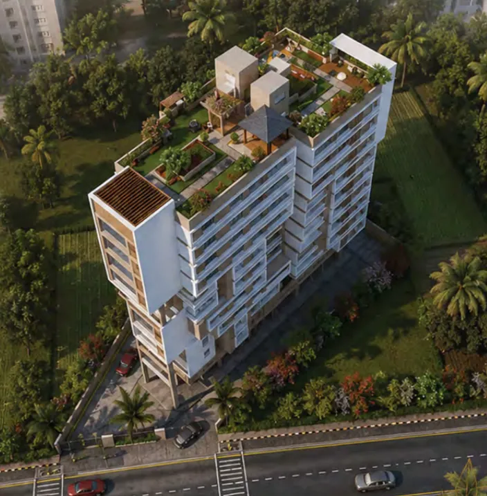 Second aerial view of the top terrace and its surroundings